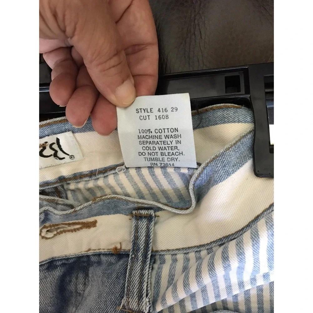 Vintage Y2K Steel Jeans  Sz 5 High Waisted Denim Color Block Carpenter Shorts - Picture 10 of 10